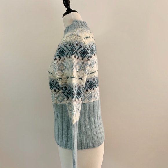 Neiman Marcus Embellished Mock-neck Sweater - Picture 5 of 10